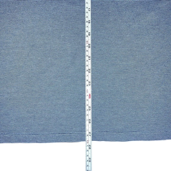 J. Crew Polo Shirt Men's X-Large XL Pinstripe Short Sleeve Blue 100% Cotton‎ EUC - Picture 6 of 8